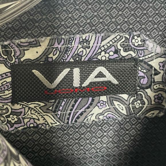 VIA Uomo Gray Button Up Long Sleeve Shirt Size XXL - Picture 2 of 4